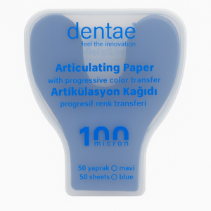 Dentac Articulating Paper 100 µm – Blue Single-Colour, U-Form (50 Strips)